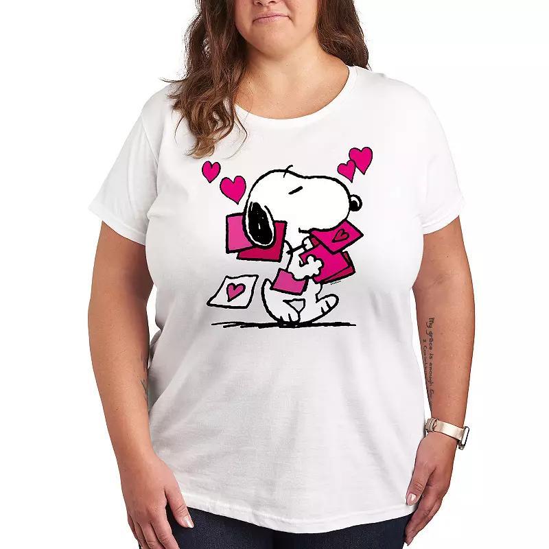 Plus Peanuts Snoopy Valentines Cards Graphic Tee, Womens Product Image