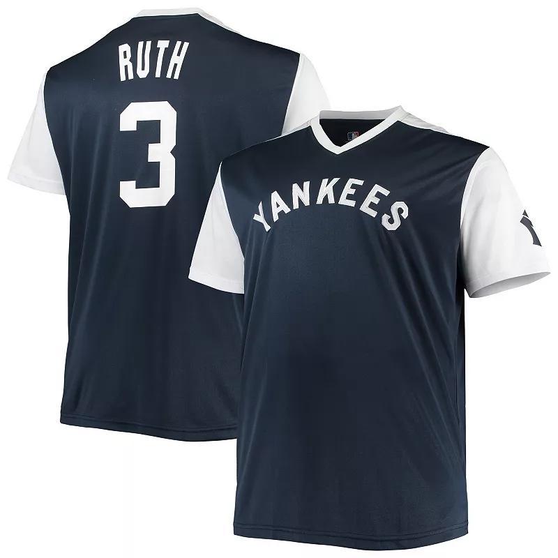 Mens Babe Ruth /White New York Yankees Cooperstown Collection Player Replica Jersey Blue Product Image