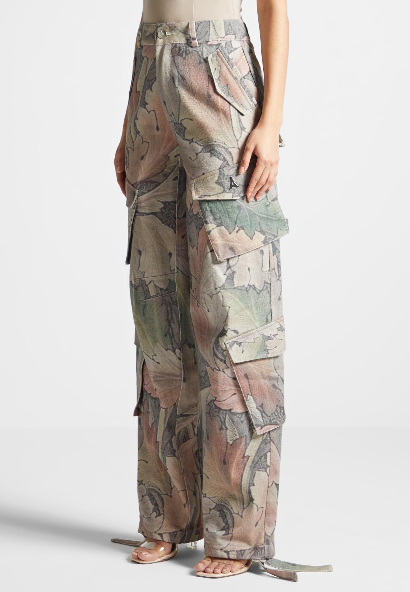 High Waisted Renaissance Camo Cargo Pants - Multi Female Product Image