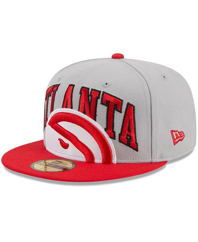 Mens New Era Gray/Red Atlanta Hawks Tip-Off Two-Tone 59FIFTY Fitted Hat Product Image