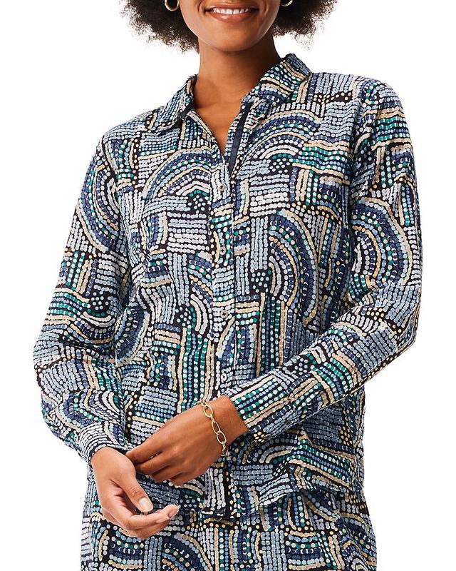 Nic+Zoe Mosaic Mix Crinkled Shirt Product Image