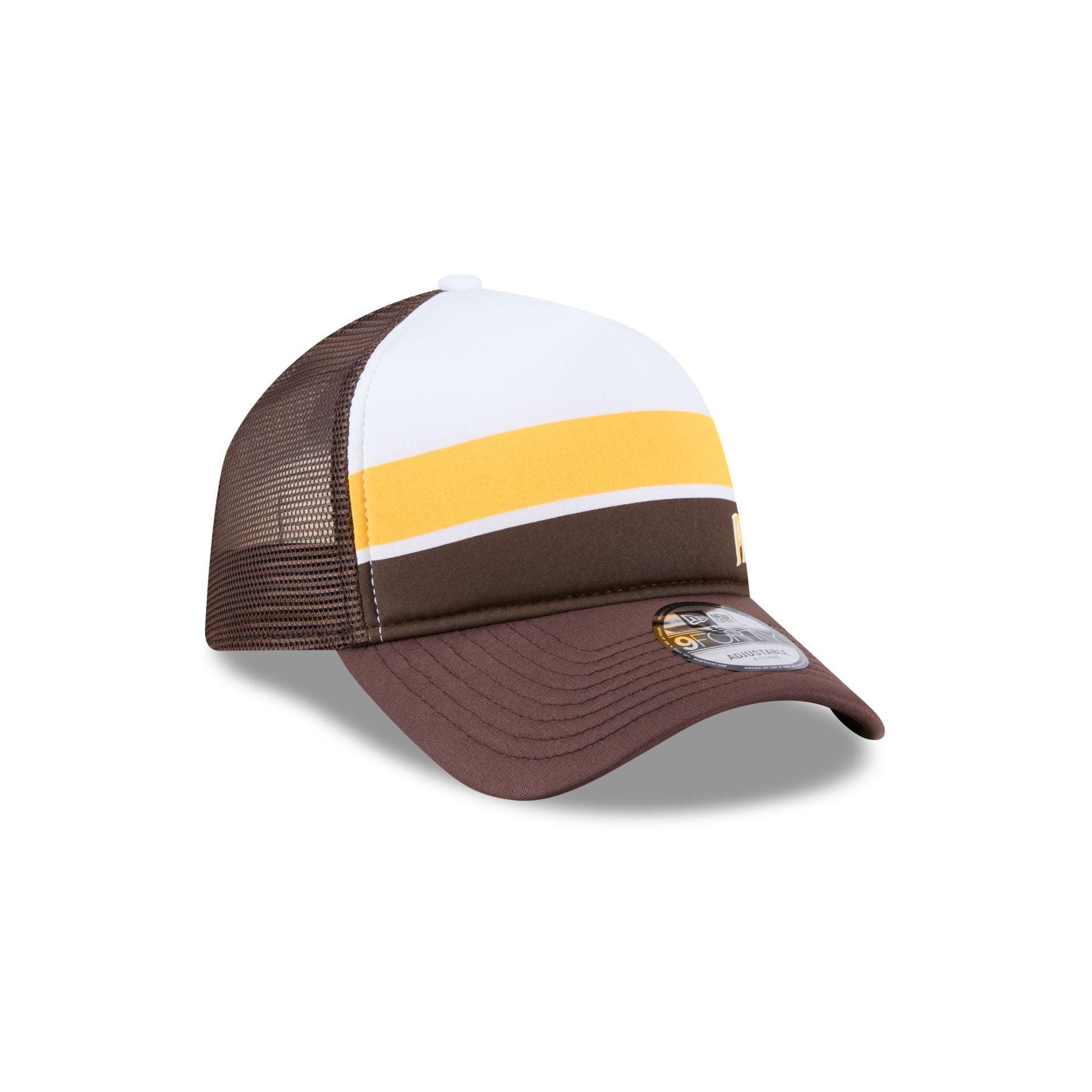 San Diego Padres Color Block 9FORTY A-Frame Trucker Snapback Hat Male Product Image