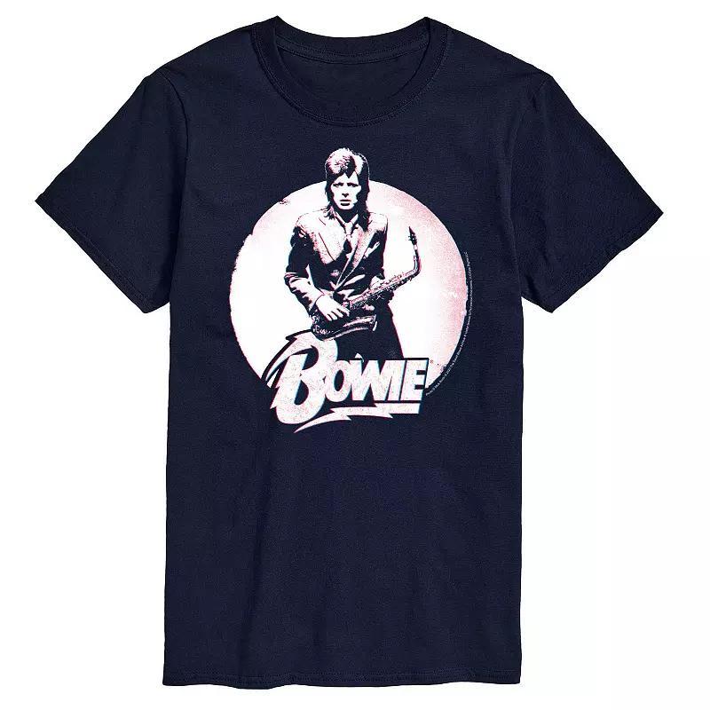 Big & Tall David Bowie Distressed Graphic Tee, Mens Blue Product Image