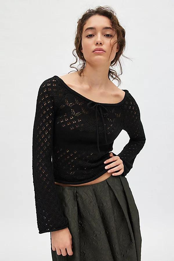 Kimchi Blue Sara Off-The-Shoulder Pointelle Sweater Womens at Urban Outfitters Product Image