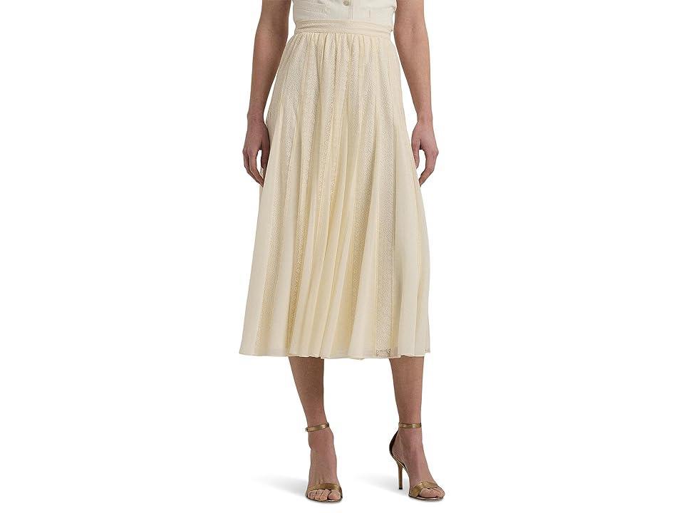 Lauren Ralph Lauren Lace Chiffon Midi Skirt (Mascarpone Cream) Women's Skirt product image