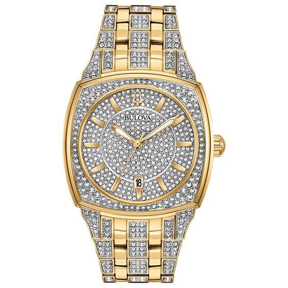 Bulova Mens Crystal Pave Two Tone Bracelet Watch Product Image