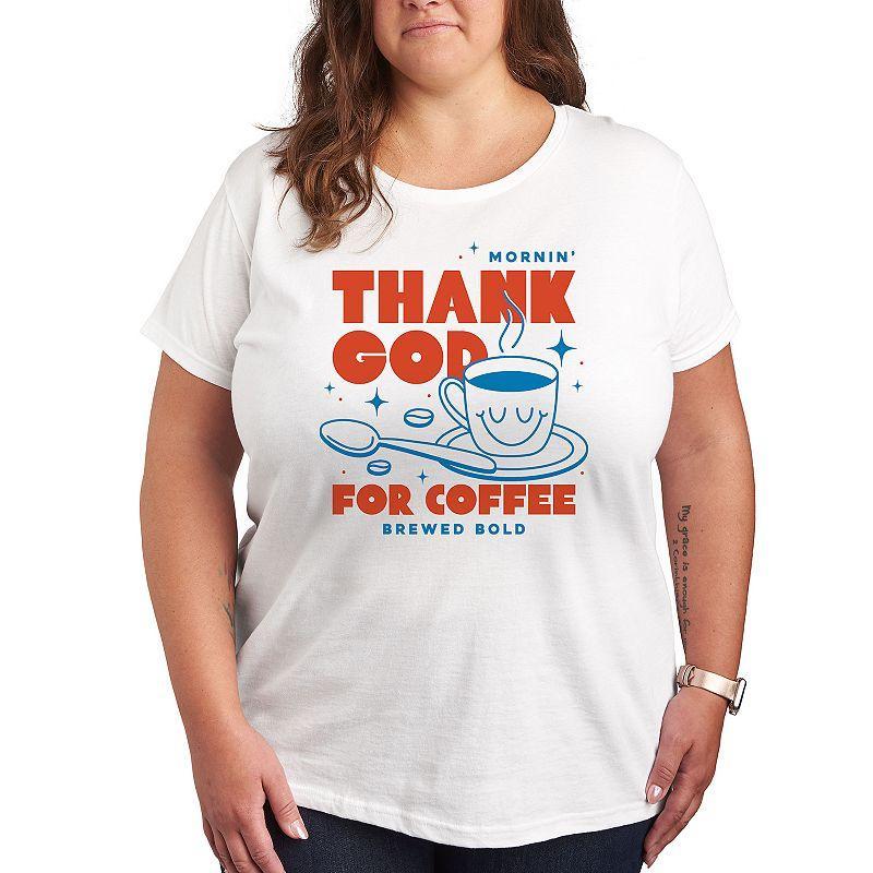 Plus Thank God for Coffee Graphic Tee, Womens product image