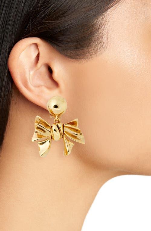 OSCAR DE LA RENTA Bow Clip-on Earrings In Gold Product Image