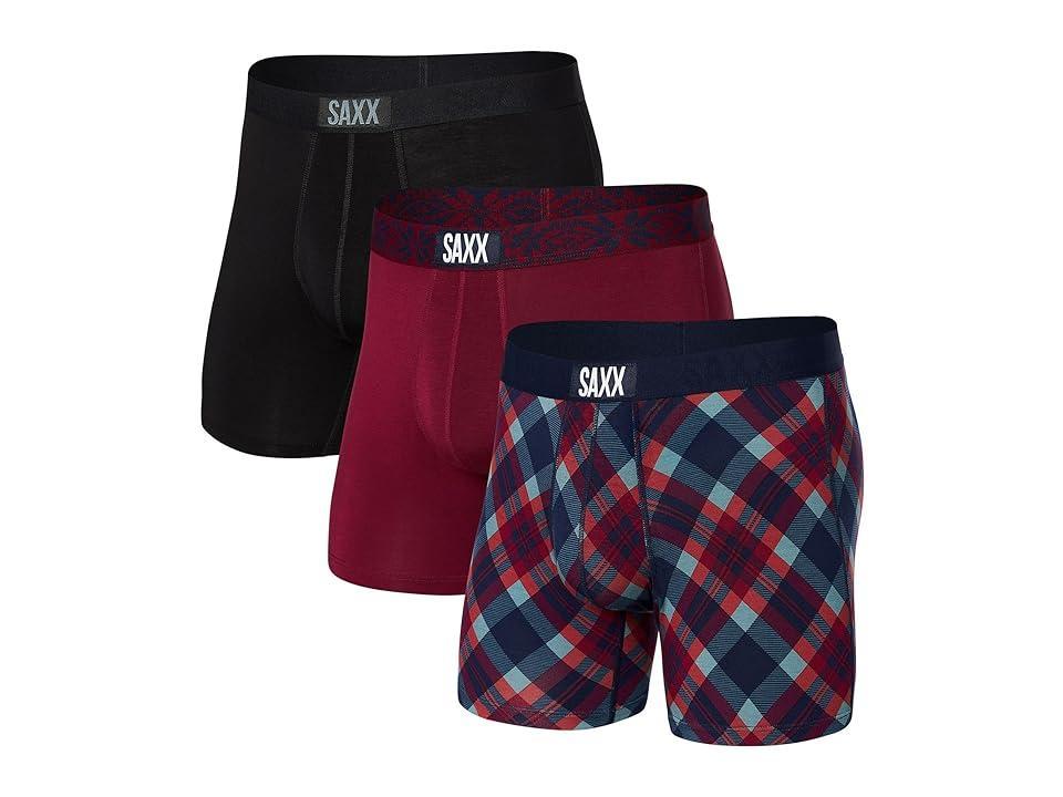 SAXX UNDERWEAR Vibe Boxer Brief 3-Pack (Olympia/Holiday Wb/Black) Men's Underwear Product Image