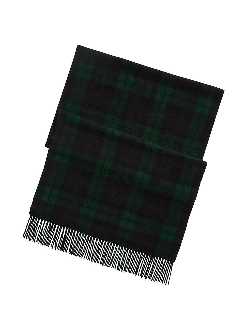 Men's Plaid Cashmere Fringe Scarf Product Image