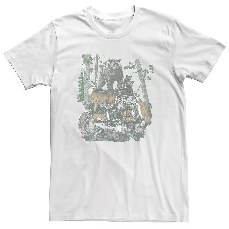 Big & Tall Trendy Forest Critters Collage Tee, Mens Product Image