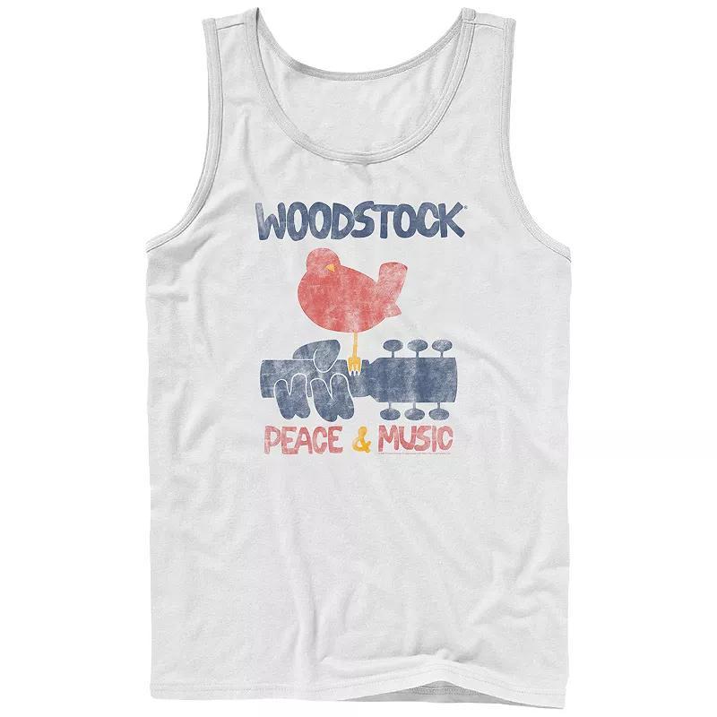 Mens Woodstock Peace And Music Poster Graphic Tank Top Product Image