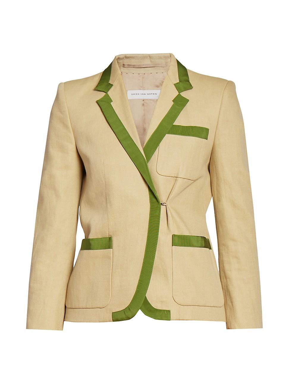 Womens Cotton& Linen-Blend Jacket Product Image