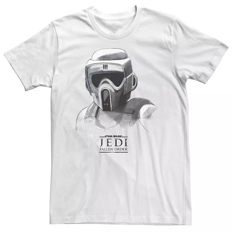 Big & Tall Star Wars Jedi: Fallen Order Grayscale Scout Trooper Tee, Mens Product Image