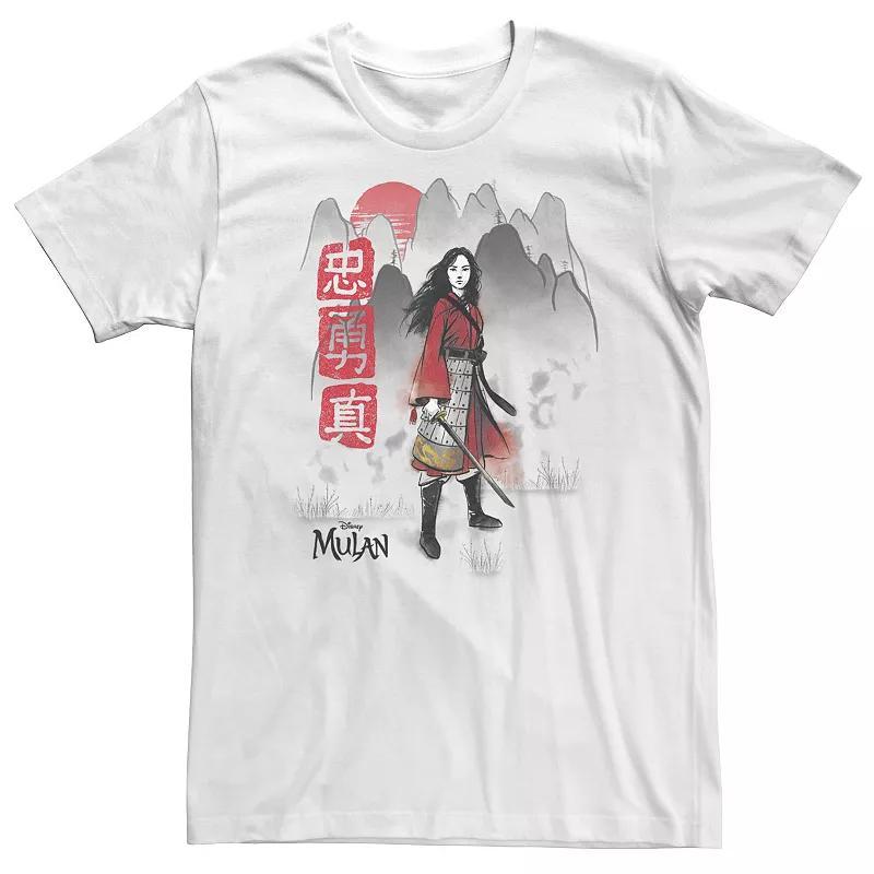 Disneys Mulan Big & Tall Live Action Watercolor Mountain Portrait Tee, Mens Product Image