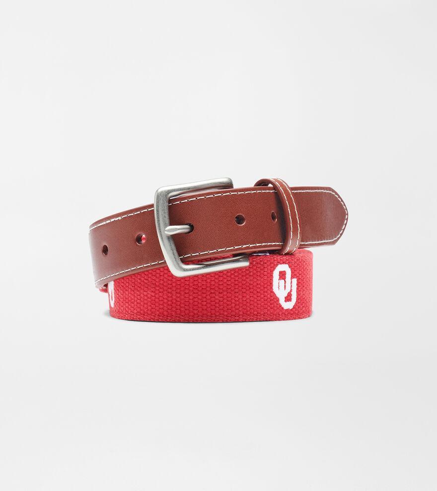 Peter Millar Mens Oklahoma Belt | Color: Crimson | Size: 42 Product Image