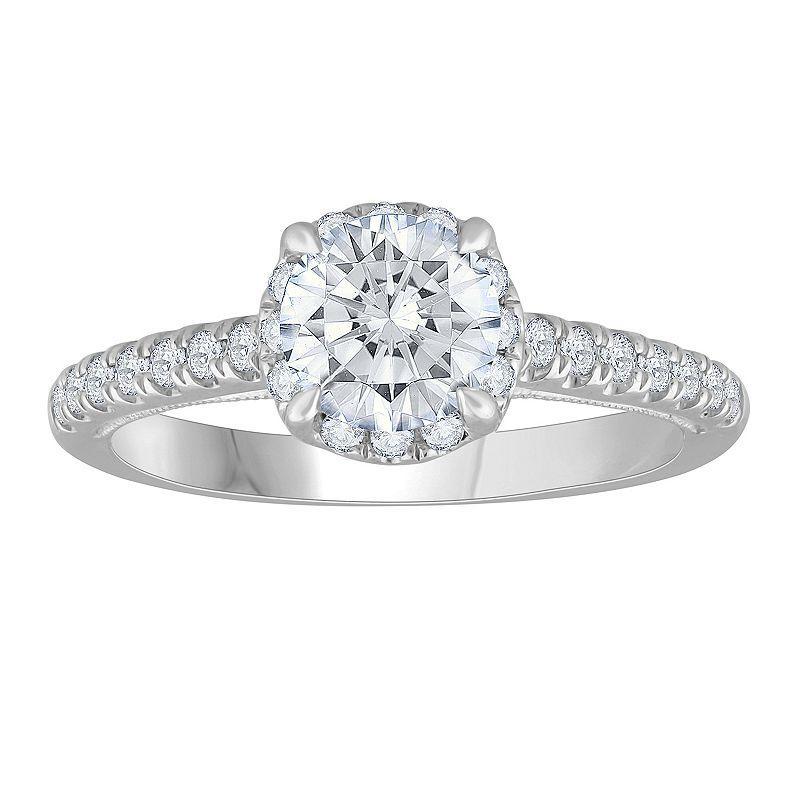 Diamond Medley 14k White Gold 1 3/8 Carat T.W. Lab-Grown Diamond Engagement Ring, Womens 14k Whgold Product Image