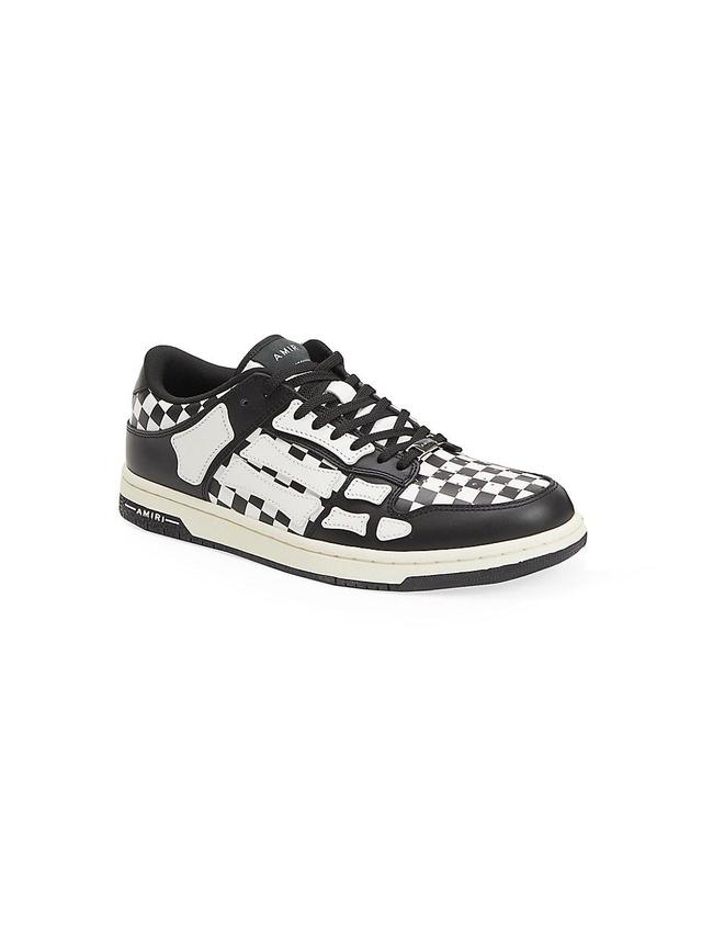 Womens Skel Top Low Checkered Leather Sneakers Product Image