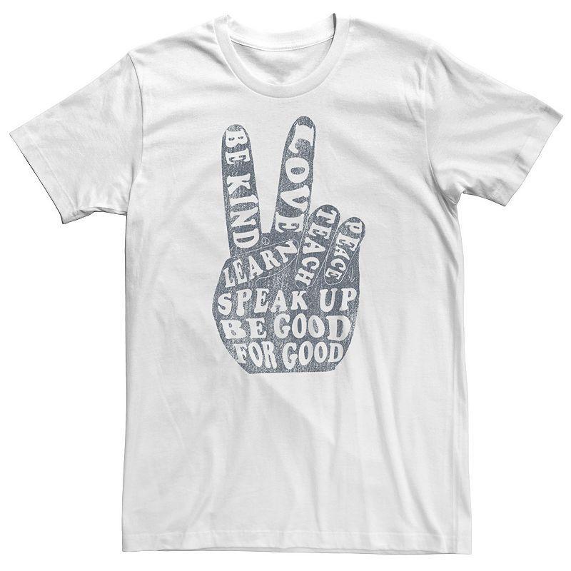 Big & Tall Positive Message Peace Sign Hand Tee, Mens Product Image