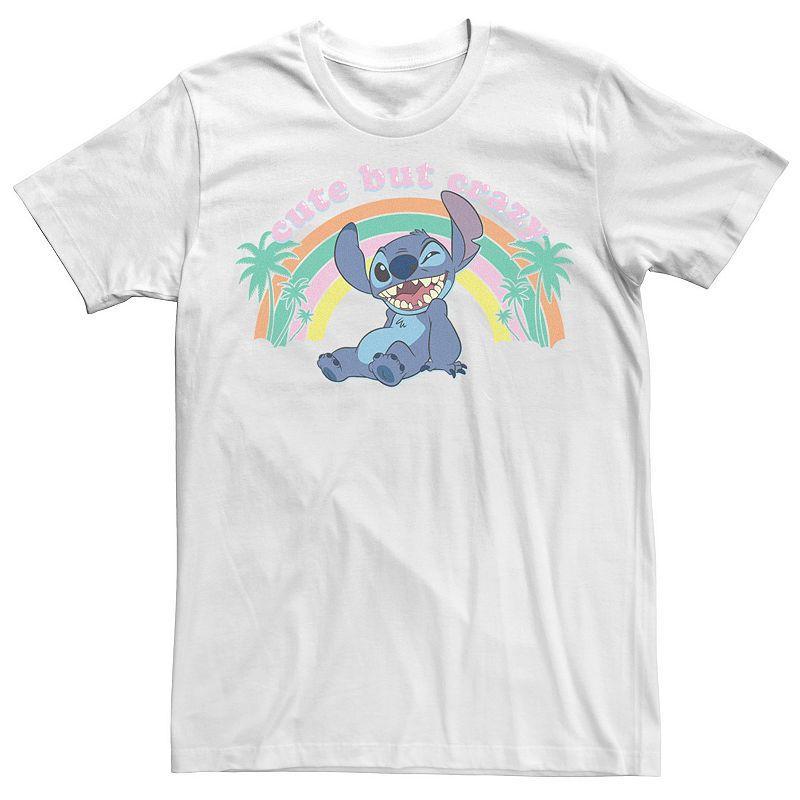 Mens Disney Lilo & Stitch Cute But Crazy Stitch Tee Natural Product Image