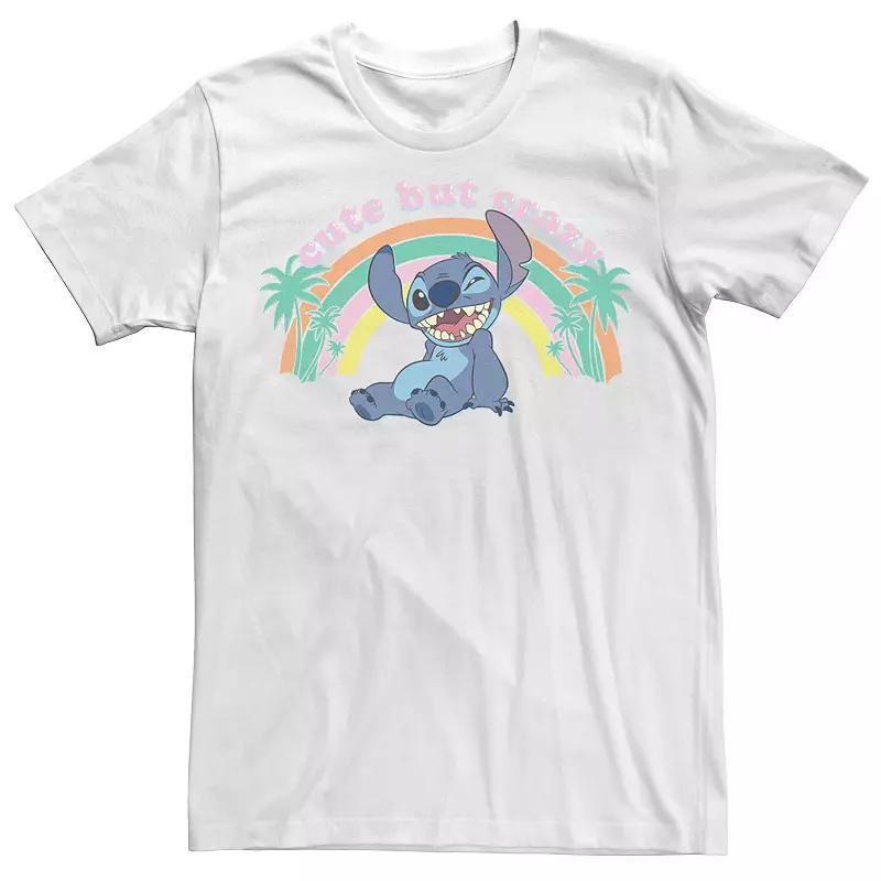 Mens Disney Lilo & Stitch Cute But Crazy Stitch Tee Natural Product Image