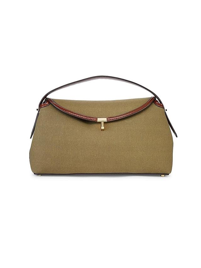 Womens T-Lock Canvas & Leather Top Handle Bag Product Image