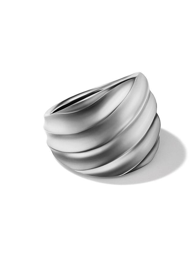 Womens Cable Edge Saddle Ring In Sterling Silver Product Image