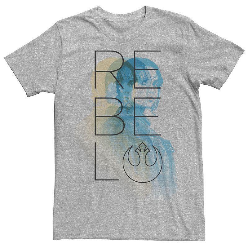 Mens Star Wars Rogue One Jyn Erso Rebel Repeater Tee Athletic Grey Product Image