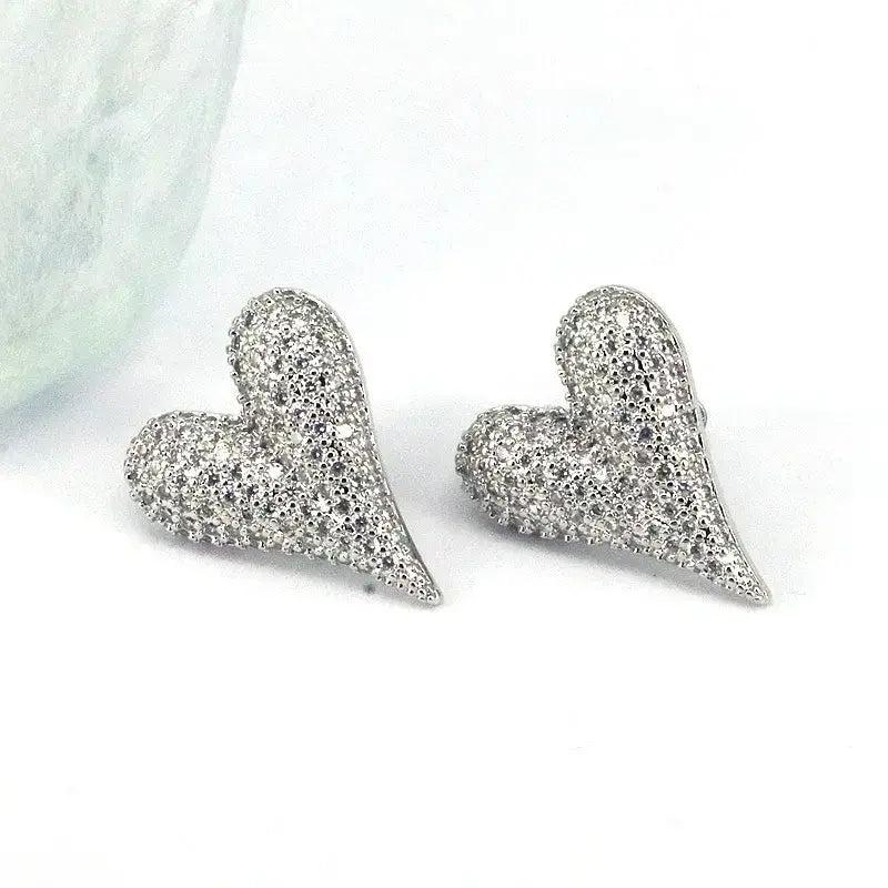 Diamond Hearts Earrings Product Image