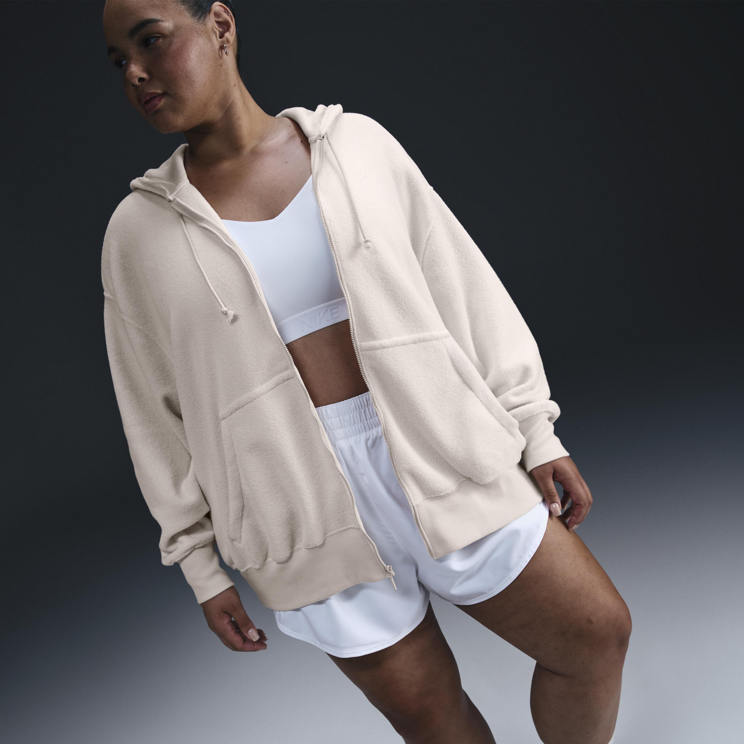 Womens Nike Sportswear Phoenix Plush Oversized Cozy Fleece Full-Zip Hoodie (Plus Size) Product Image