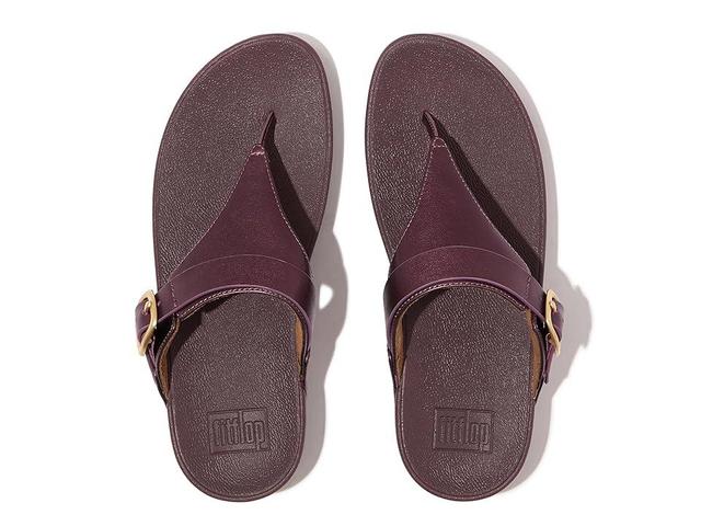 FitFlop Lulu Adjustable-Buckle Metallic-Leather Toe-Post Sandals (Metallic Mauve Wine) Women's Sandals Product Image