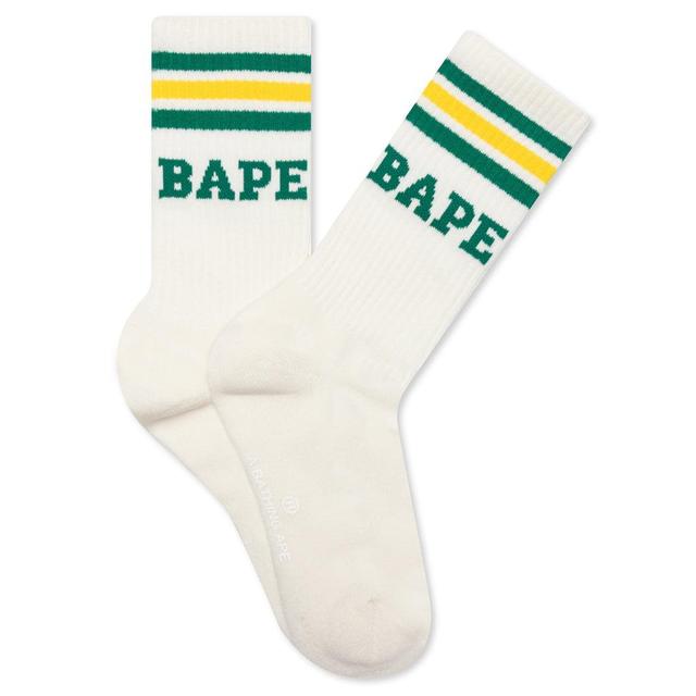 Bape Stripe Socks - Green/Yellow Male Product Image