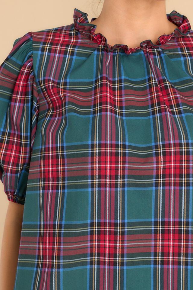 Aura A Special Gift Green Plaid Top Product Image