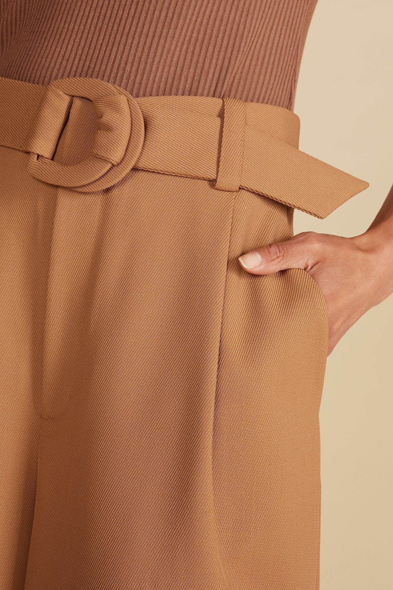 Victoire Wide Leg Pants - Camel Product Image