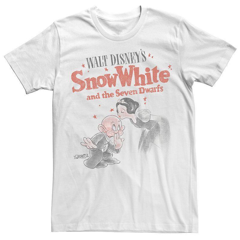 Big & Tall Disney Snow & Dopey Distressed Portrait Tee, Mens Product Image