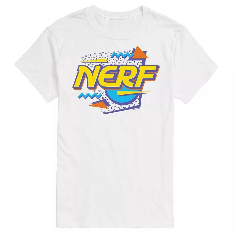 Big & Tall Nerf 90s Sprinkle Logo Graphic Tee, Mens White Product Image