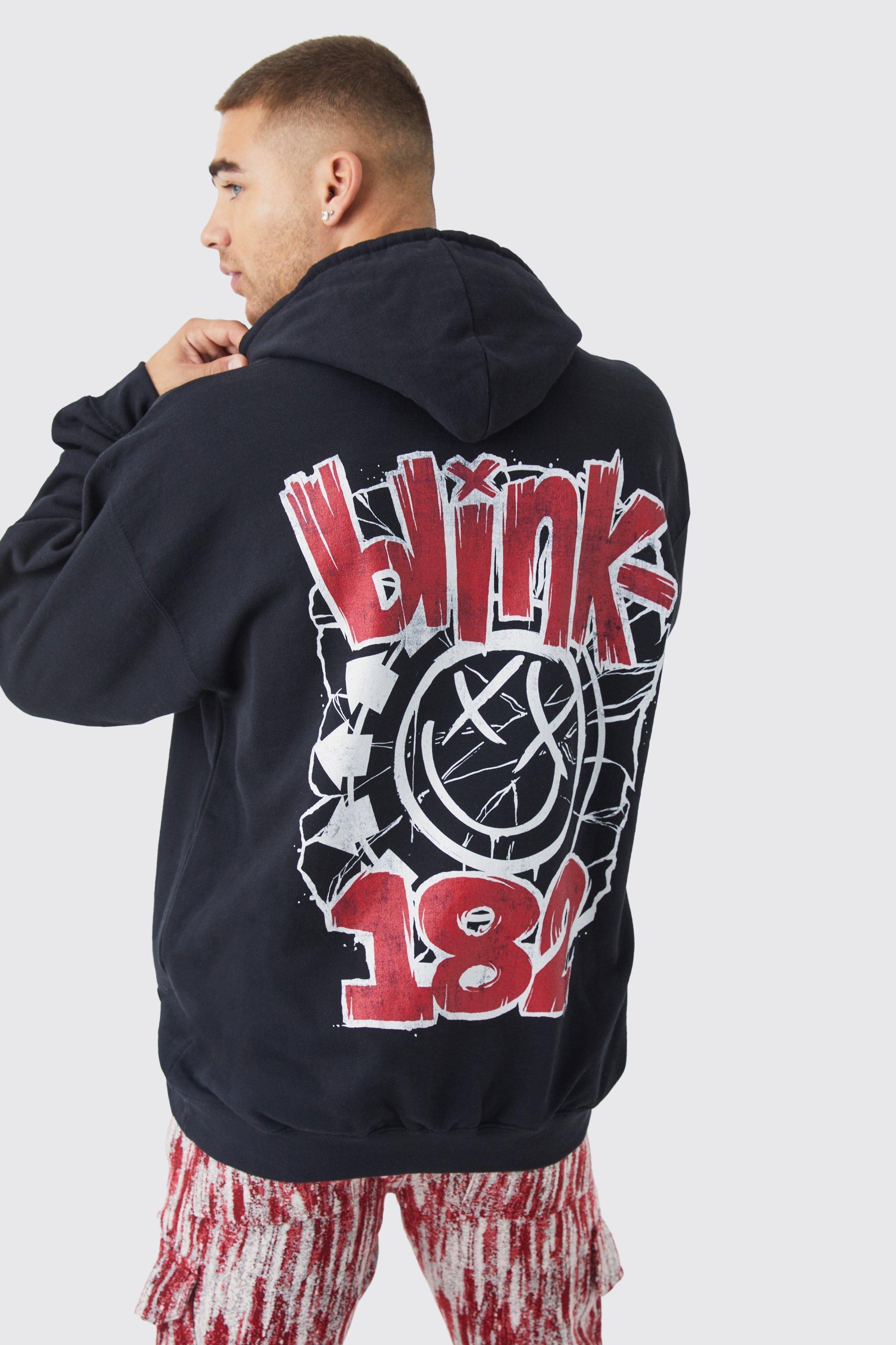 Oversized Blink 182 License Hoodie | boohooMAN USA Product Image