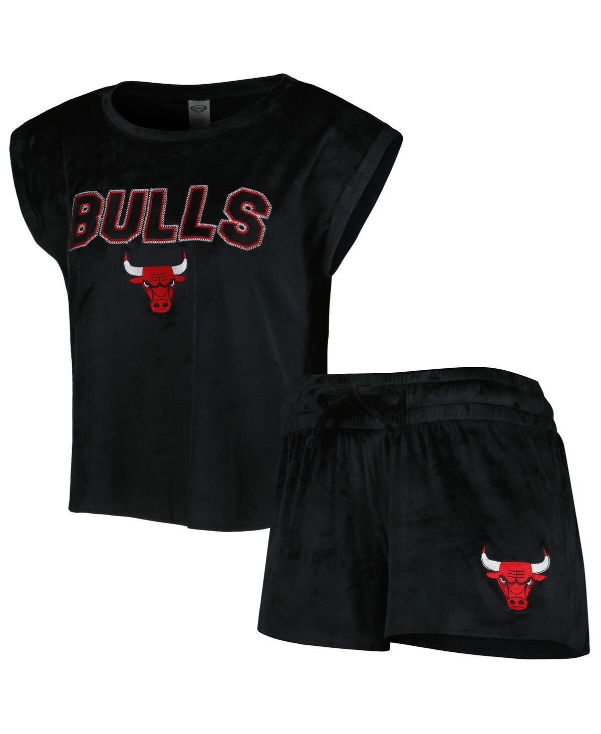 Womens Concepts Sport Black Chicago Bulls Intermission T-shirt and Shorts Sleep Set Product Image