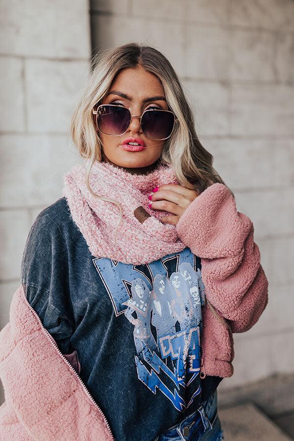 Chilly Vibes Chenille Infinity Scarf in Blush Product Image