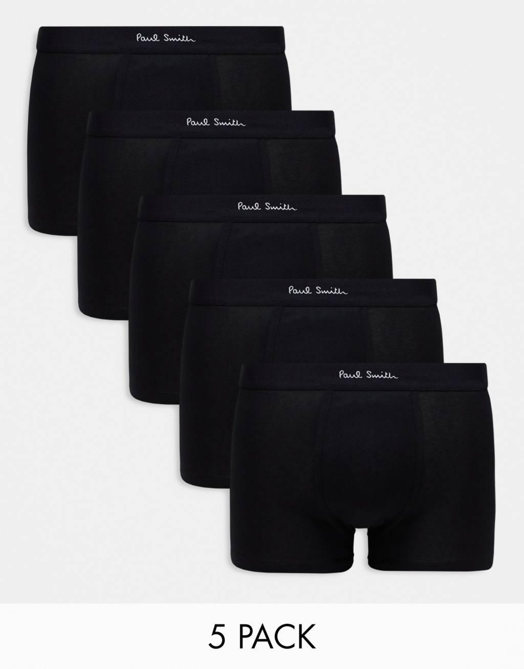 Paul Smith 5 pack trunks in black logo waistband Product Image