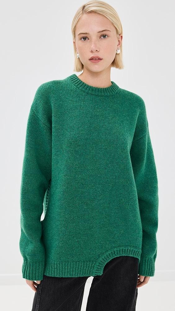 Tibi Soft Lambswool Sweater with Cut Out Detail | Shopbop Product Image