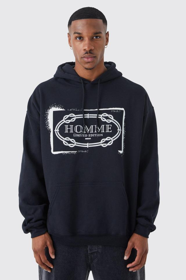 Oversized Homme Graphic Hoodie | boohooMAN USA Product Image