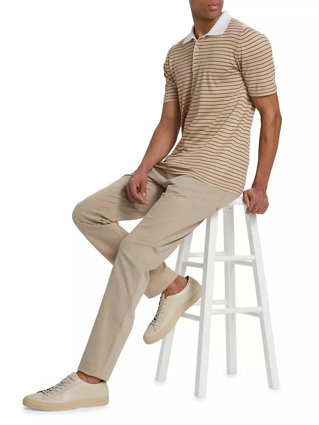 Striped Cotton Polo Shirt Product Image