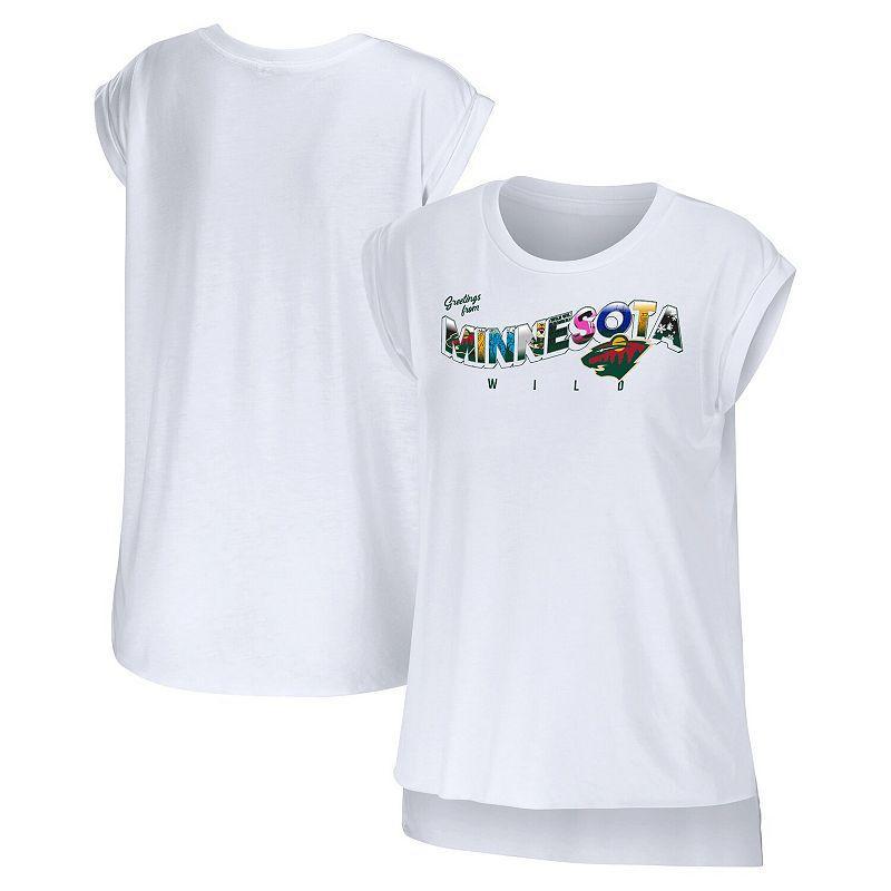 Womens WEAR by Erin Andrews Minnesota Wild Greetings From Muscle T-Shirt Product Image