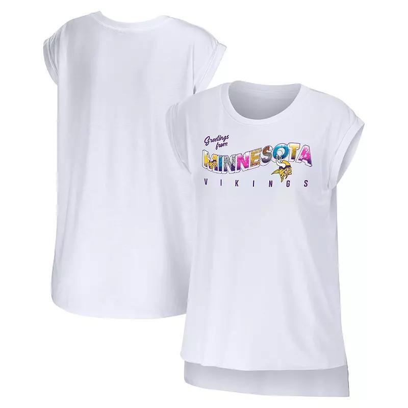 Womens WEAR by Erin Andrews Minnesota Vikings Greetings From Muscle T-Shirt Product Image