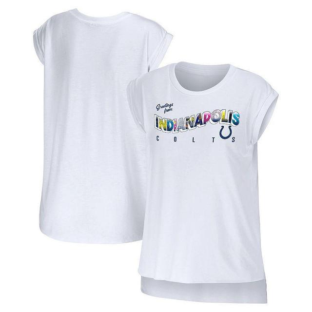 Womens WEAR by Erin Andrews Indianapolis Colts Greetings From Muscle T-Shirt Product Image