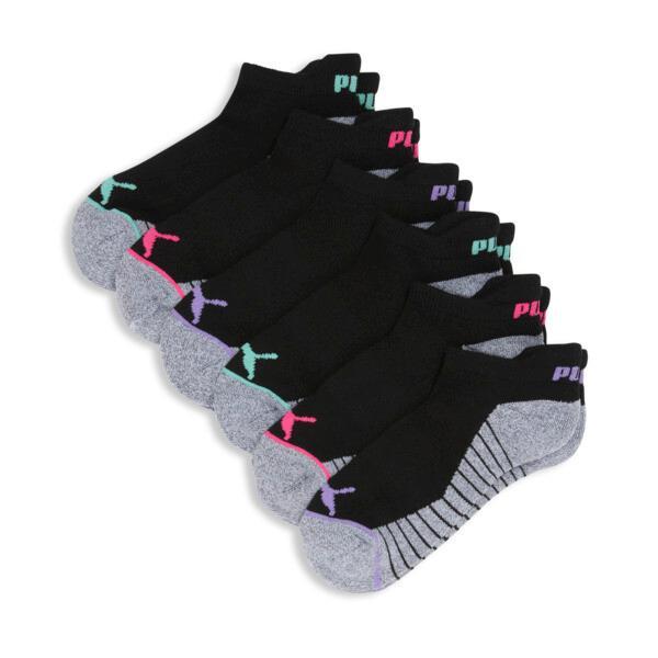 PUMA Women's Half-Terry Low Cut Socks (6 Pairs) in Black/Pink Product Image