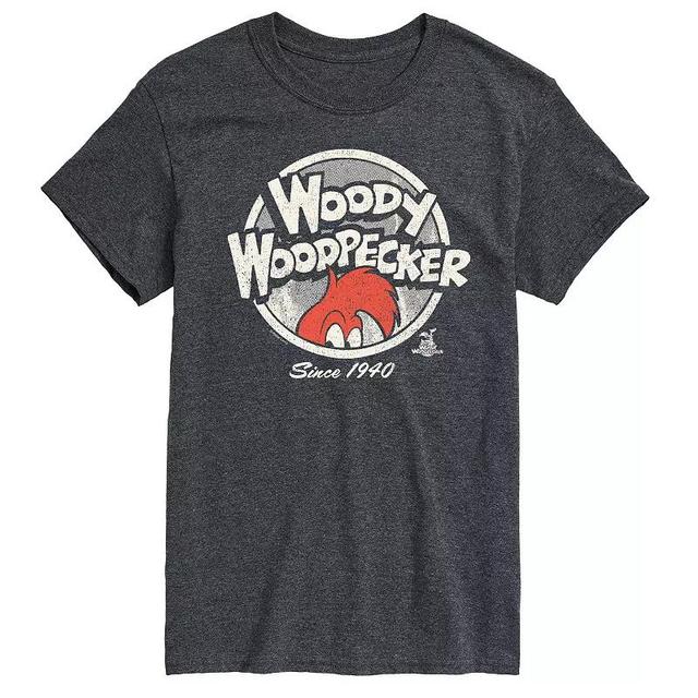 Mens Woody Woodpecker Vintage Logo Graphic Tee Dark Grey Product Image