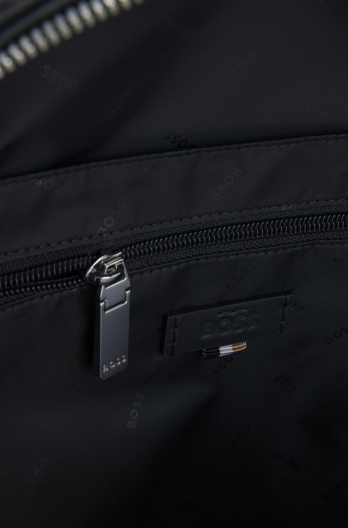 Backpack in grained Italian leather with smart sleeve Product Image