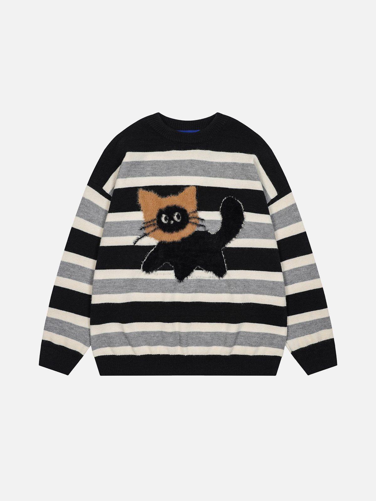 Aelfric Eden Cute Cat Stripe Sweater Product Image